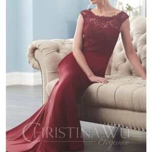 Beautiful navy blue dress by Christina Wu